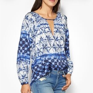 Rory Beca Blue Nox Blouse Silk NWT BLUE SIZE S Retails $225 Tie Dyed